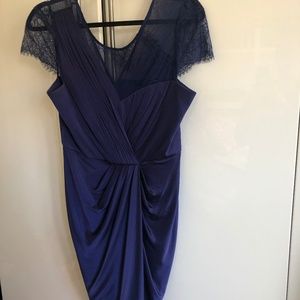 BCBG Maxazria Cobalt Blue Midi Dress Sz M